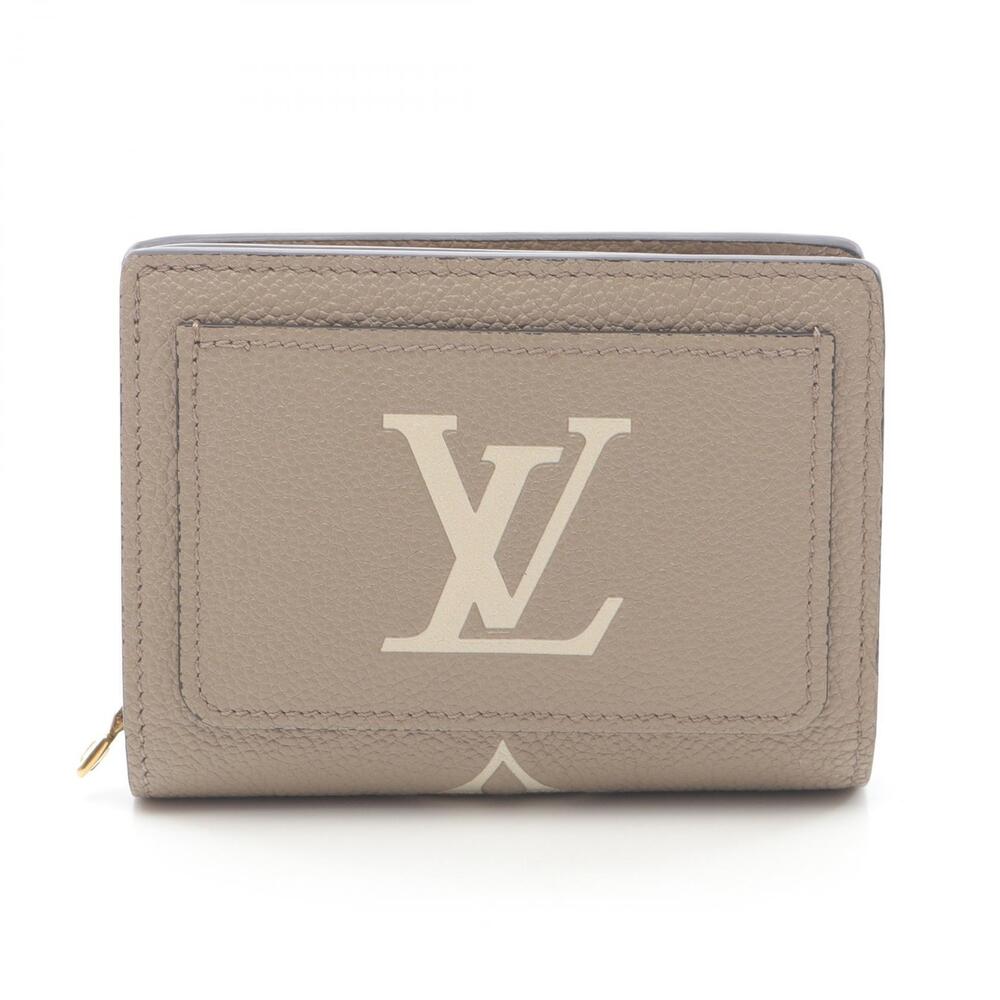 Louis Vuitton Portefeuille Claire Bicolor Wallet Leather Monogram Beige White